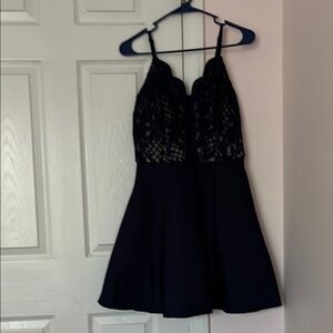 Elegant Black Lace Mini Dress